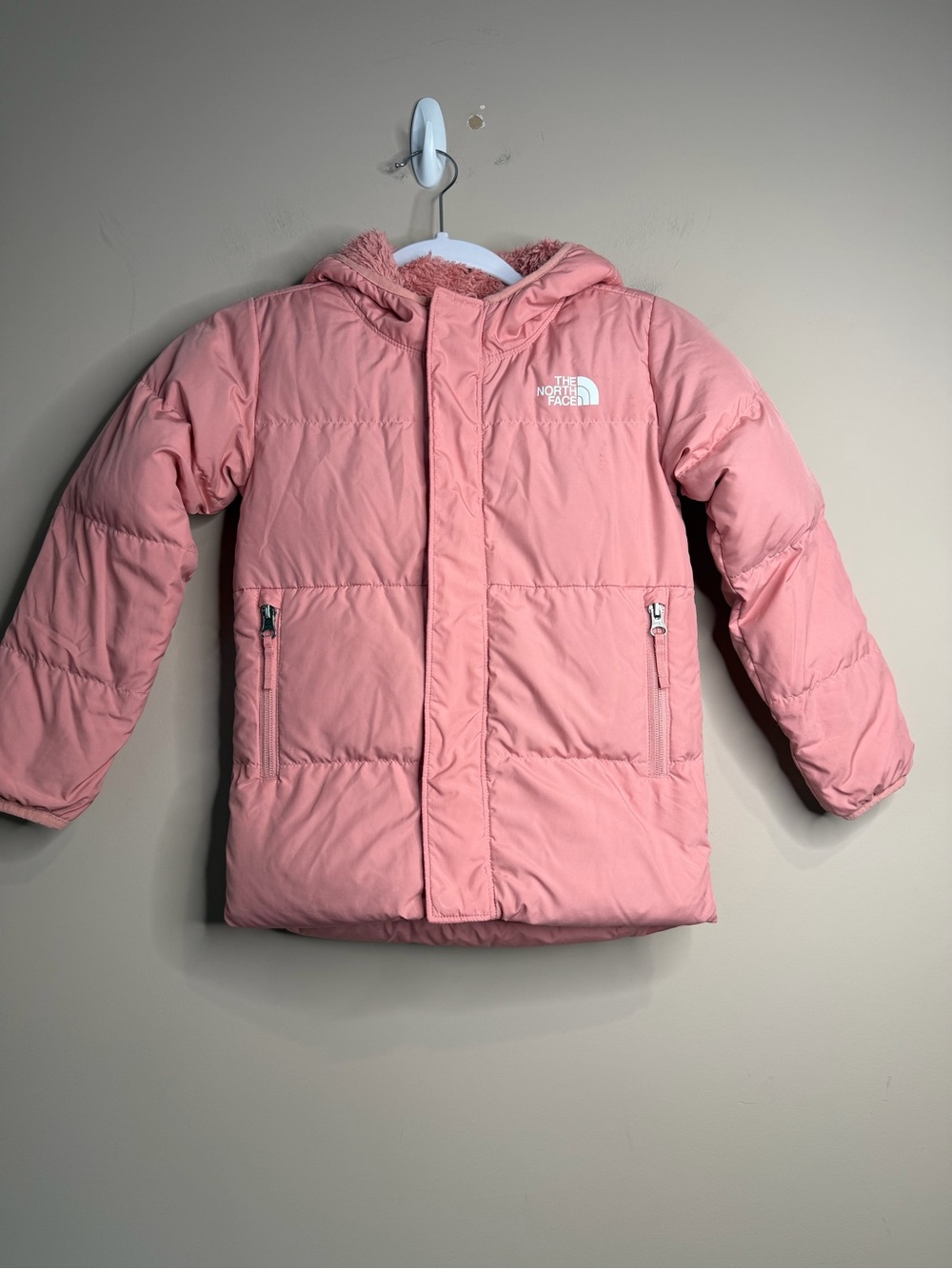 The North Face Kids Girl's Pink North Down Hooded Winter Puffer Jacket Size 5